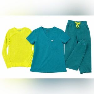 Figs Cactus (Marine) Scrub Set with Lululemon swiftly breeze